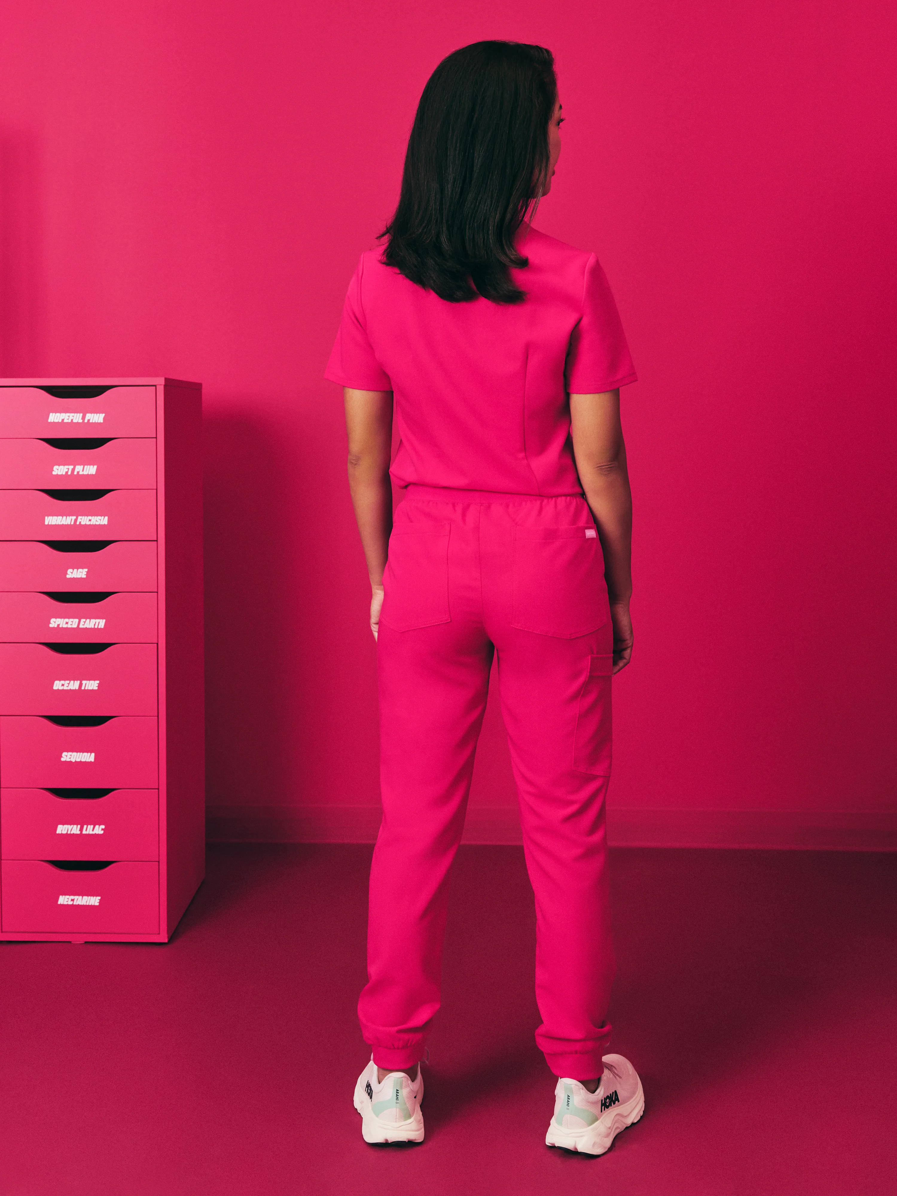 DEMI RE-GARDE™ - VIBRANT FUCHSIA - Jogger Scrub Pants - SILVADUR™ - Image 4