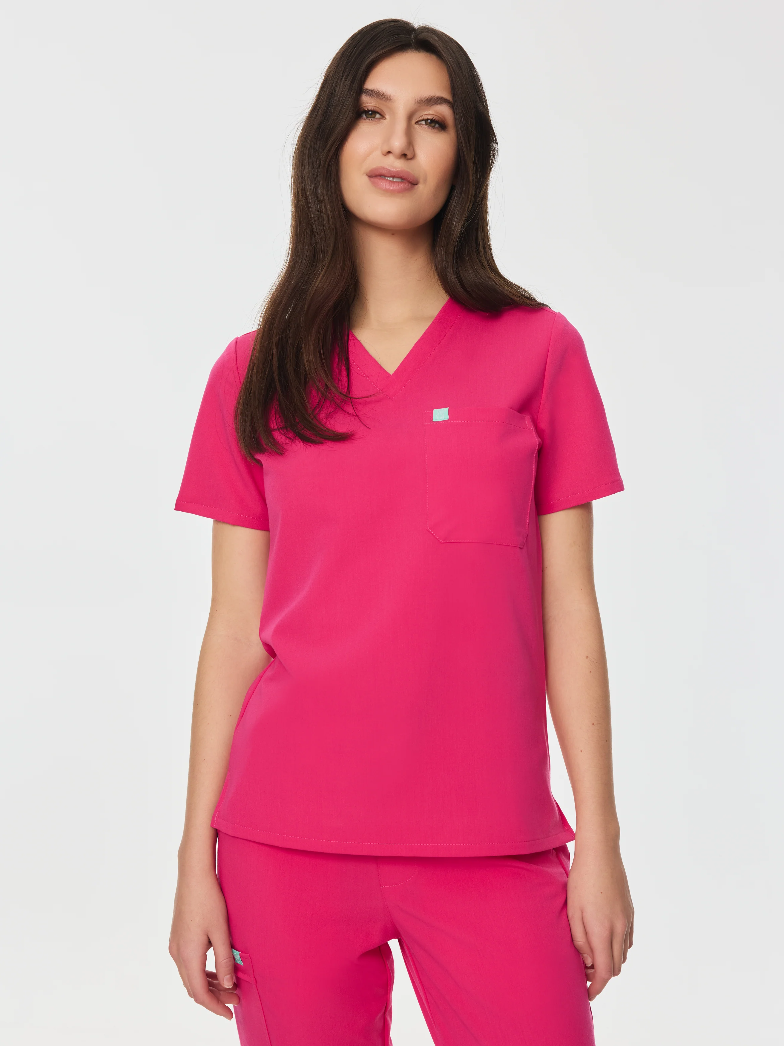 GABRIELLE RE-GARDE™ - PINK CRUSH - One Pocket Scrub Top - SILVADUR™ - Final Sale
