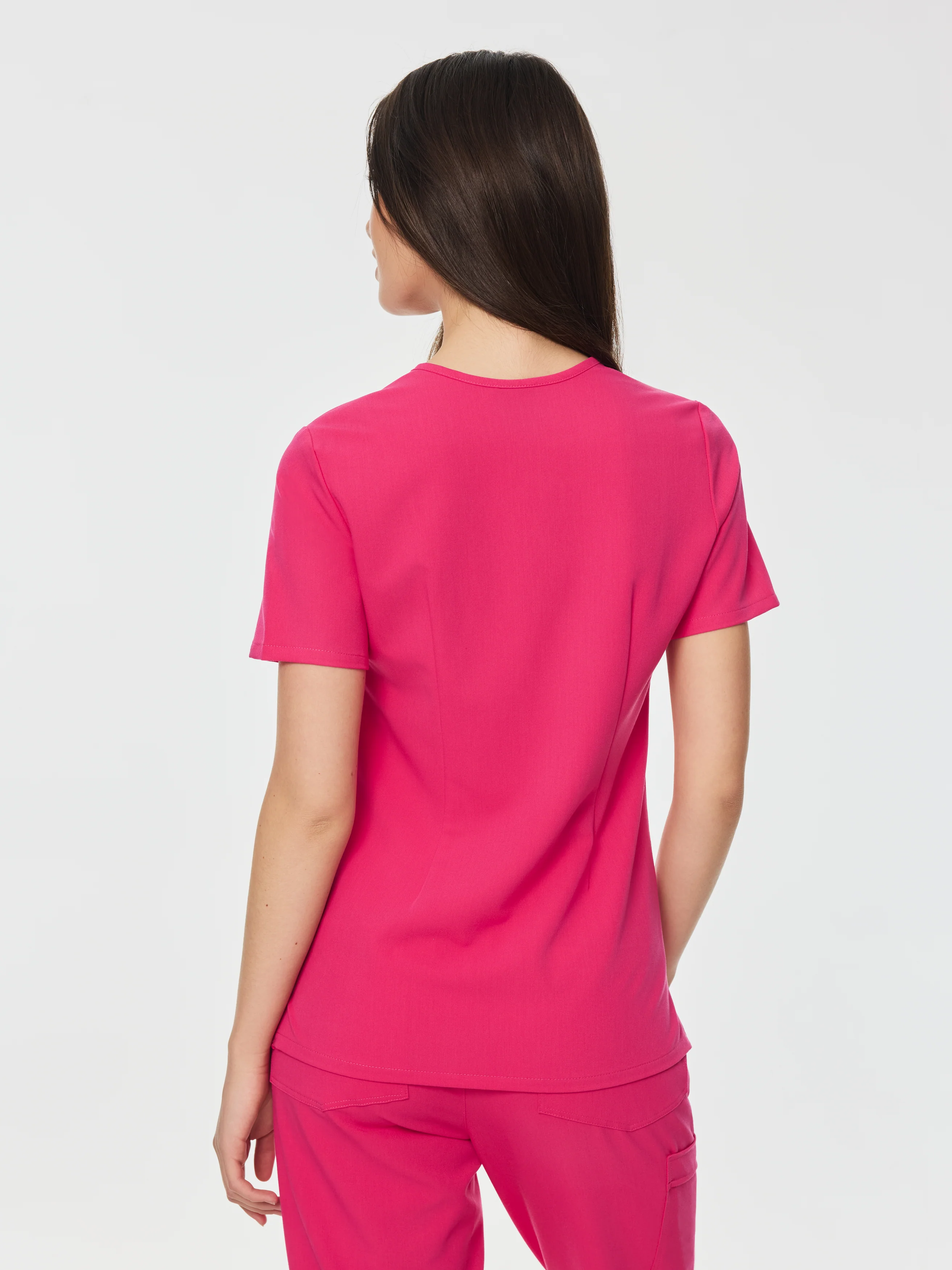 GABRIELLE RE-GARDE™ - PINK CRUSH - One Pocket Scrub Top - SILVADUR™ - Final Sale - Image 3