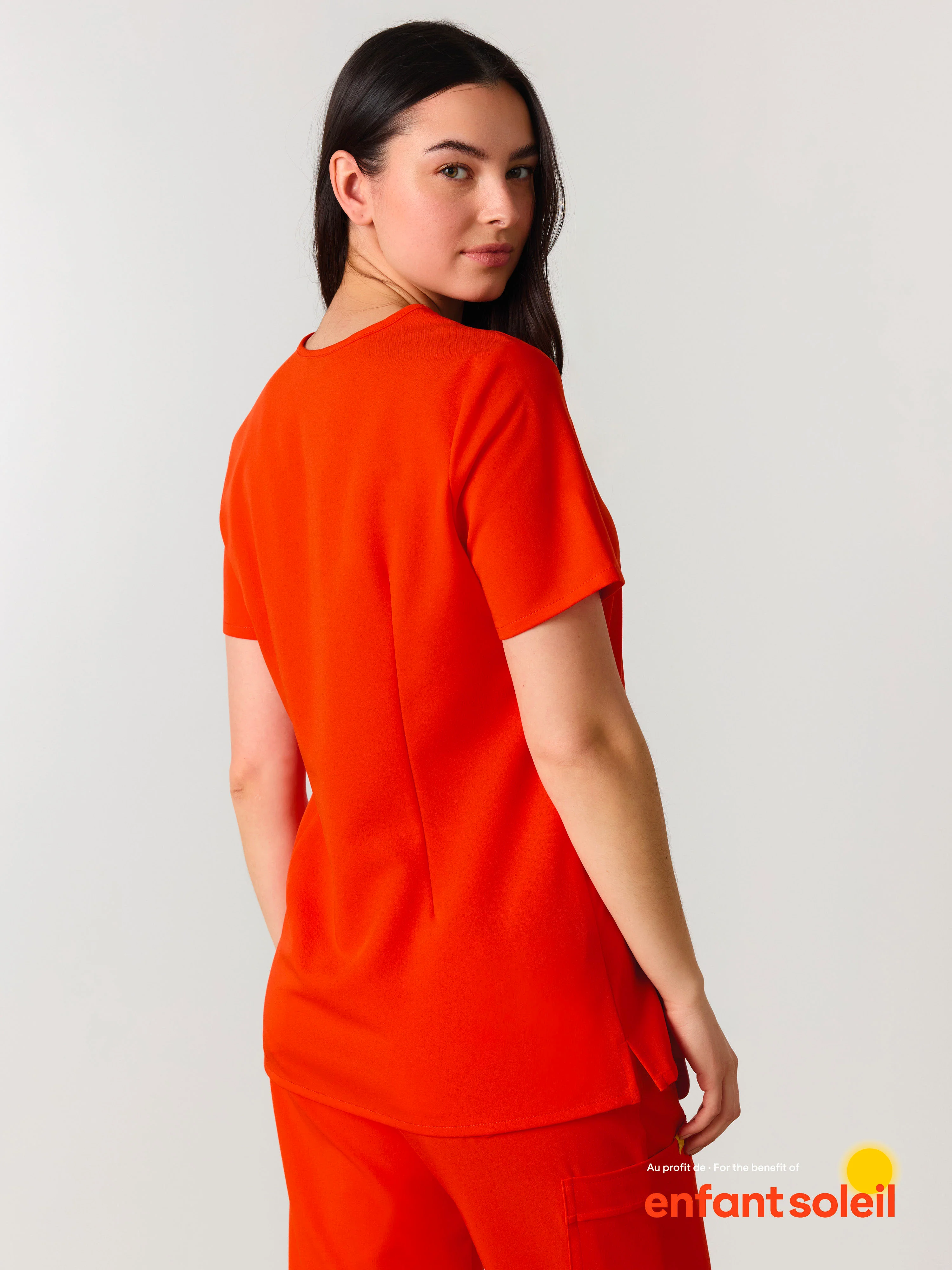 GABRIELLE RE-GARDE™ - TANGERINE - One Pocket Scrub Top - SILVADUR™ - Image 3