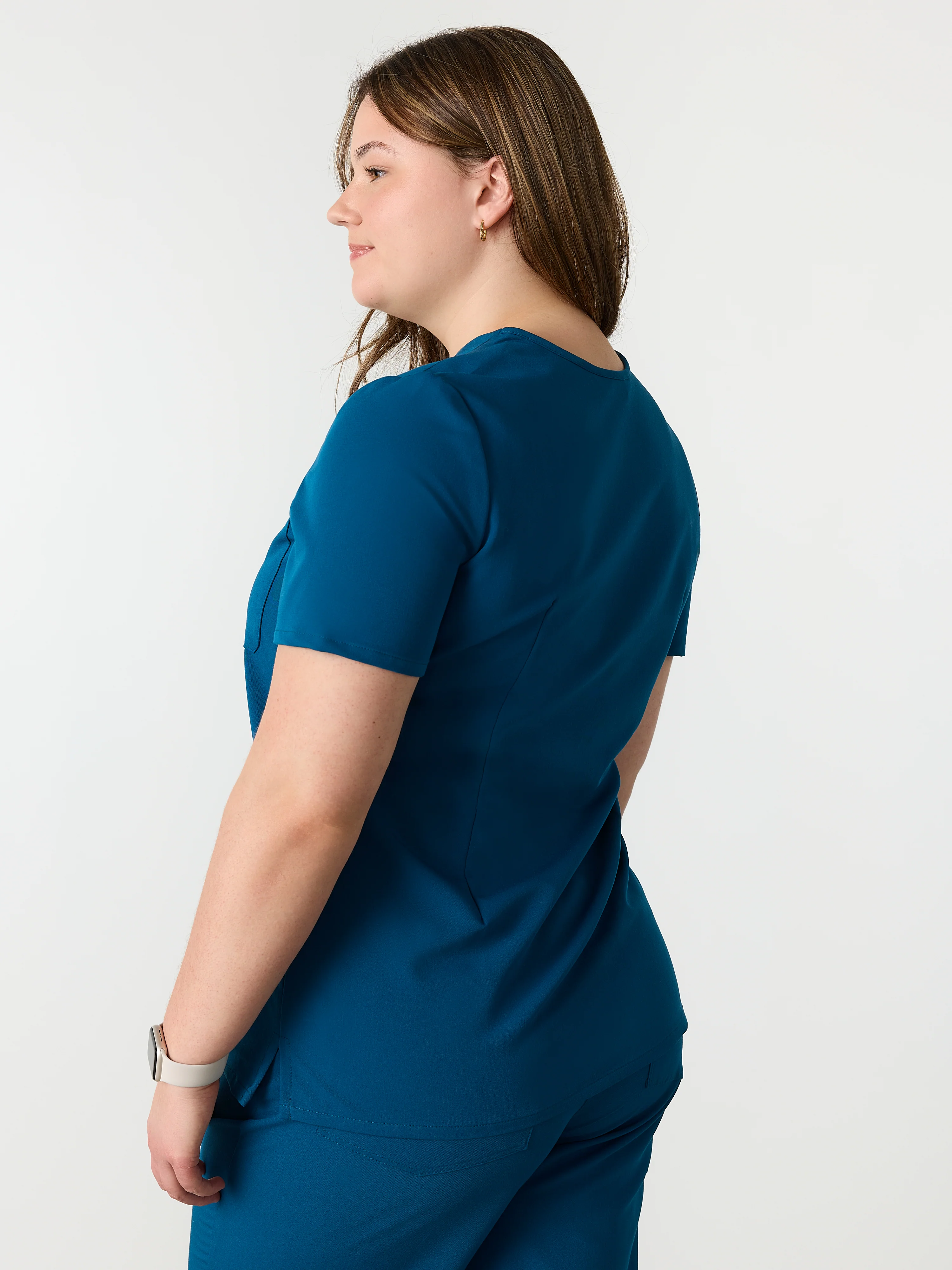 LIV RE-GARDE™ - OPAL BLUE - Three Pockets Scrub Top - SILVADUR™ - Image 3
