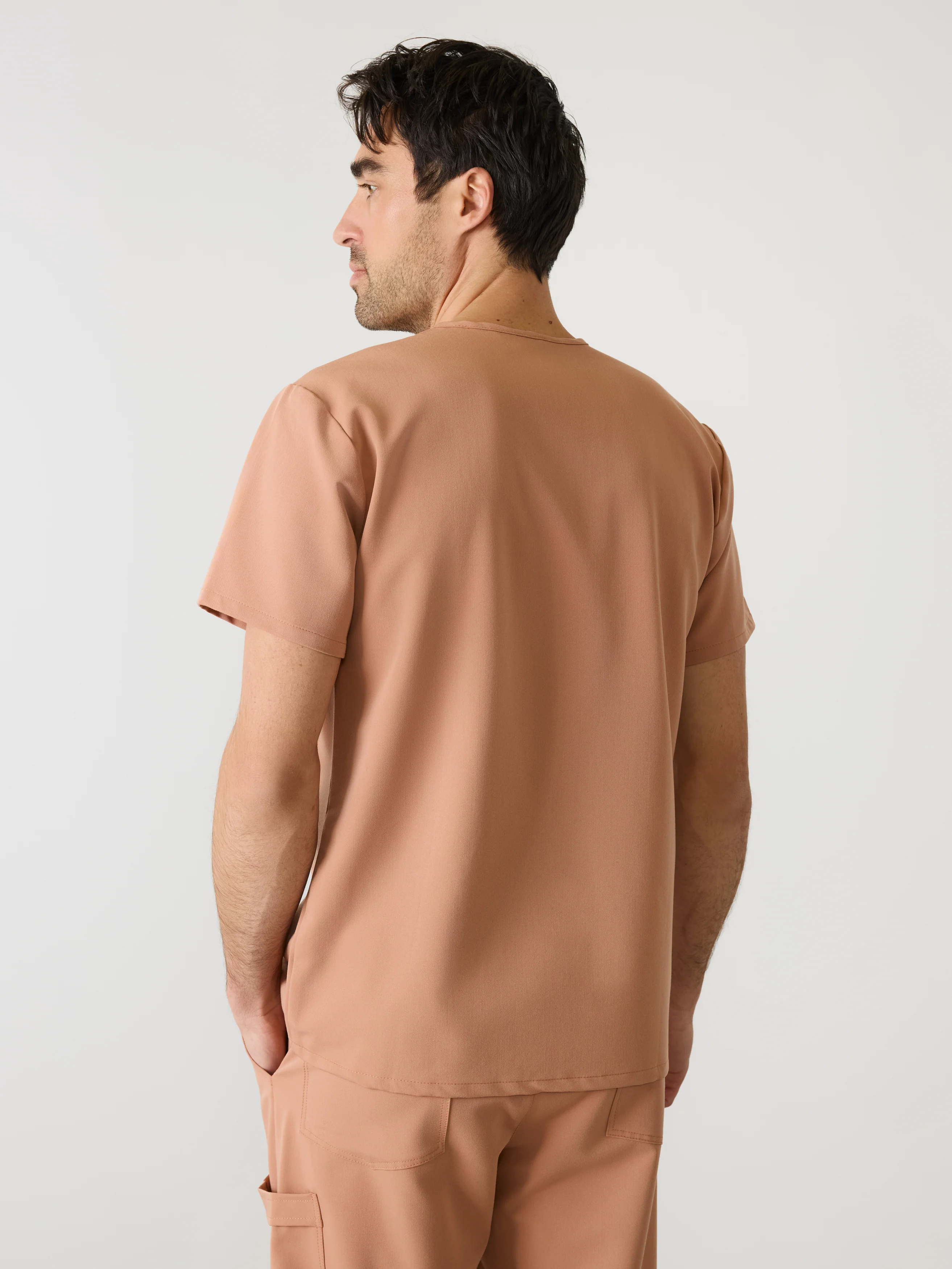 LOGAN RE-GARDE™ - MOCHA - One Pocket Men's Scrub Top - SILVADUR™ - Final Sale - Image 3