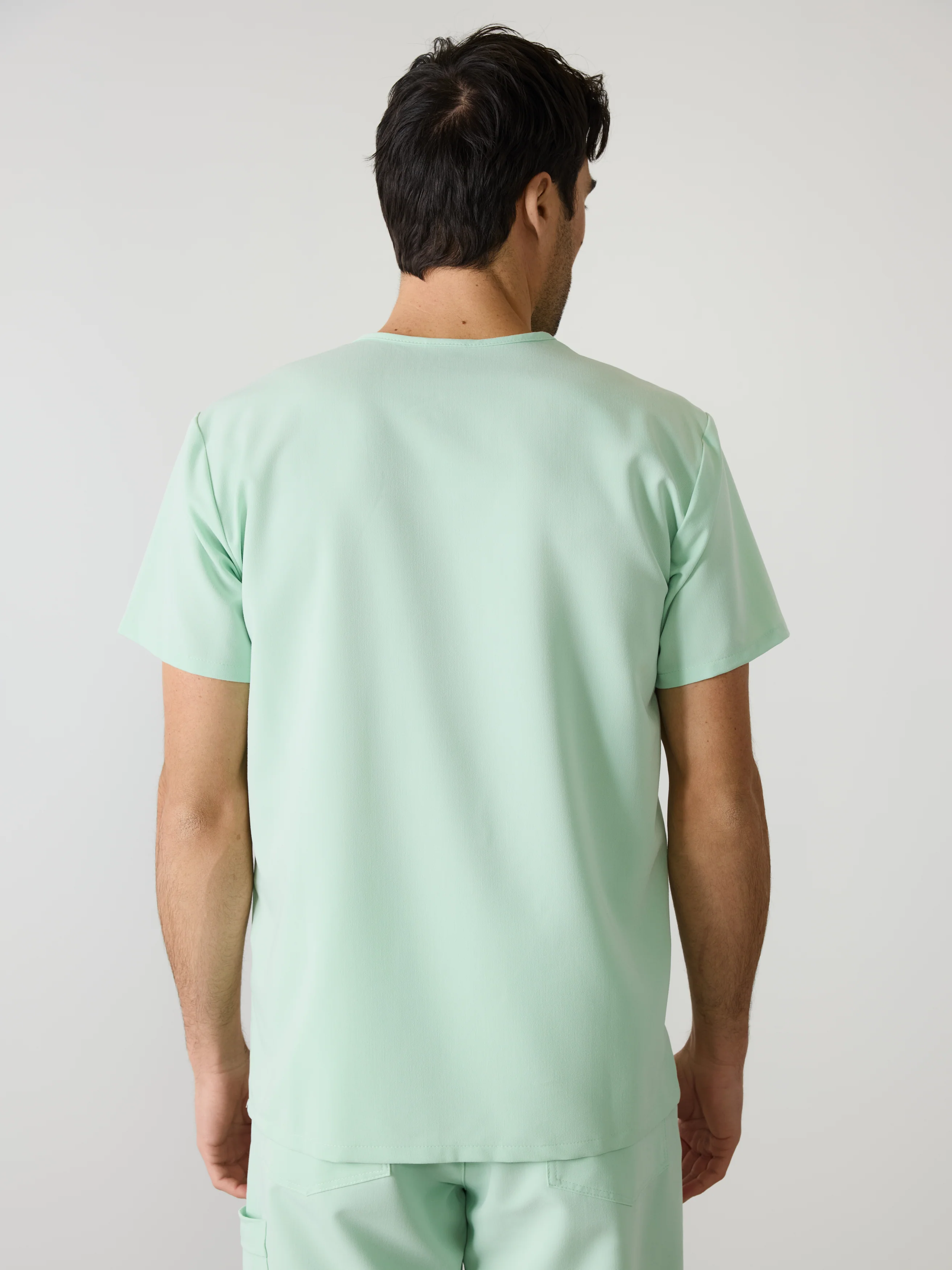 LOGAN RE-GARDE™ - MISTY MINT - One Pocket Men's Scrub Top - SILVADUR™ - Final Sale - Image 3