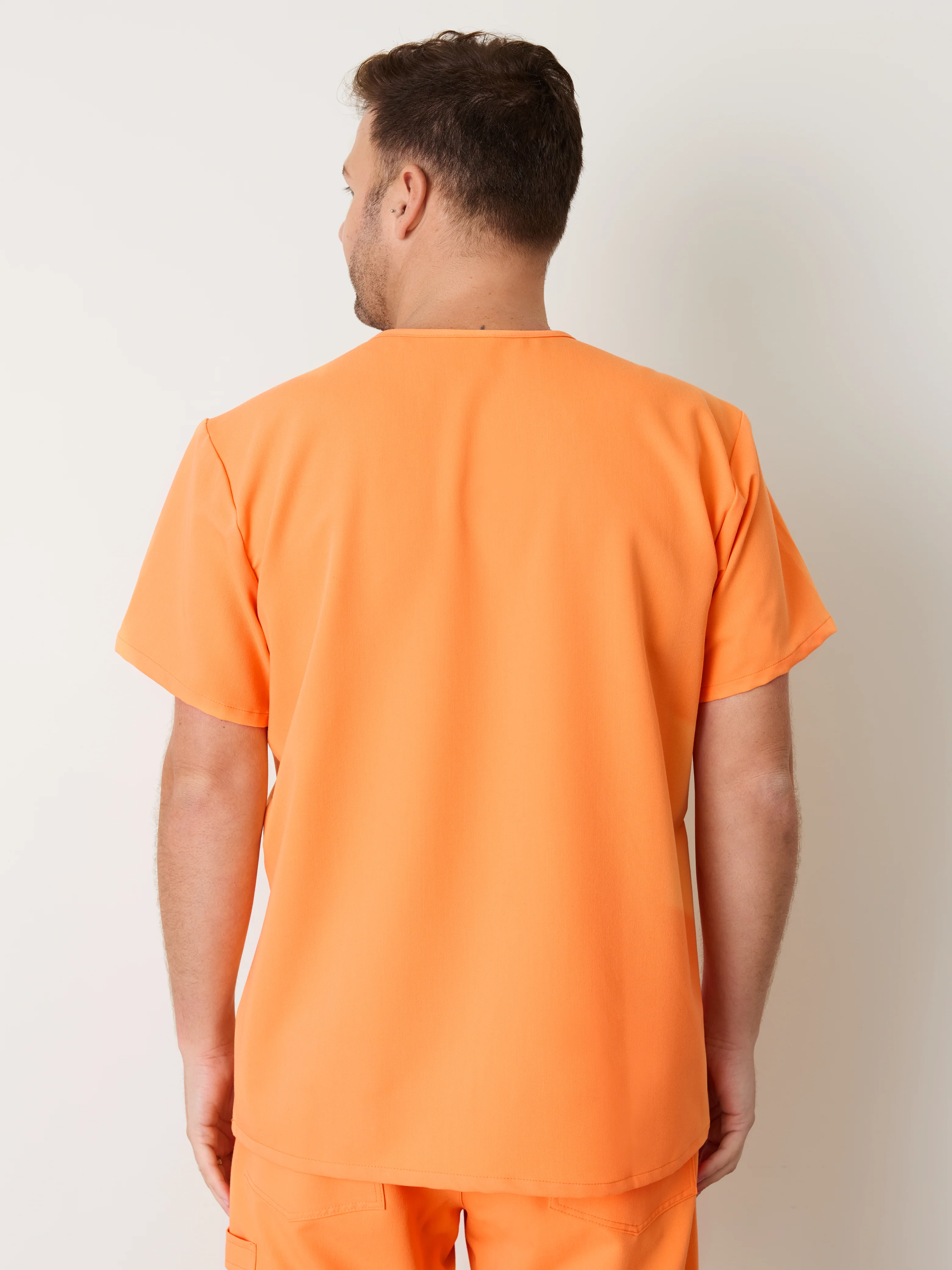LOGAN RE-GARDE™ - NECTARINE - One Pocket Men's Scrub Top - SILVADUR™ - Final Sale - Image 3