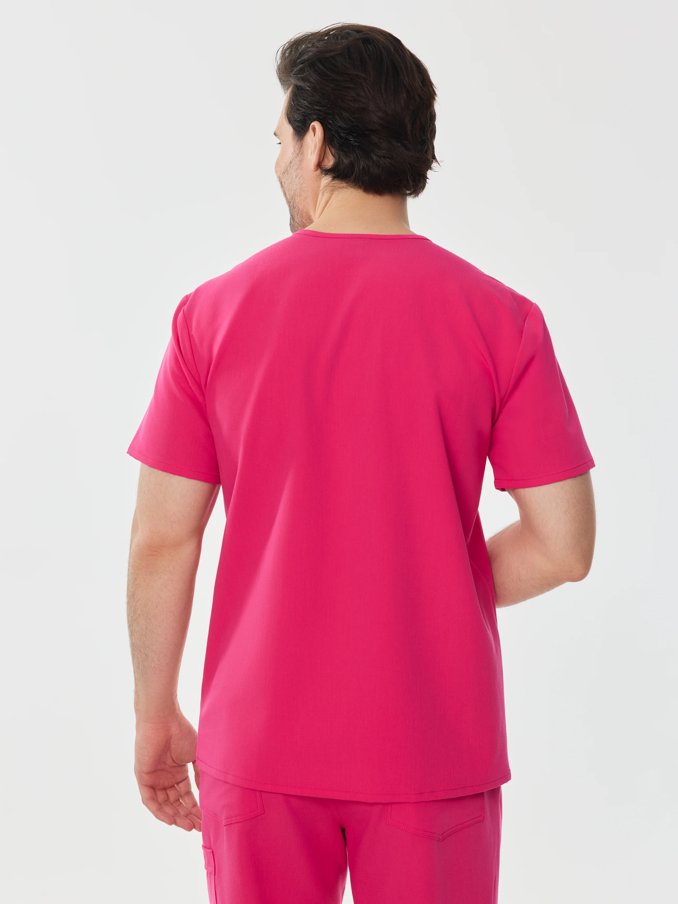 LOGAN RE-GARDE™ - PINK CRUSH - One Pocket Men's Scrub Top - SILVADUR™ - Final Sale - Image 3