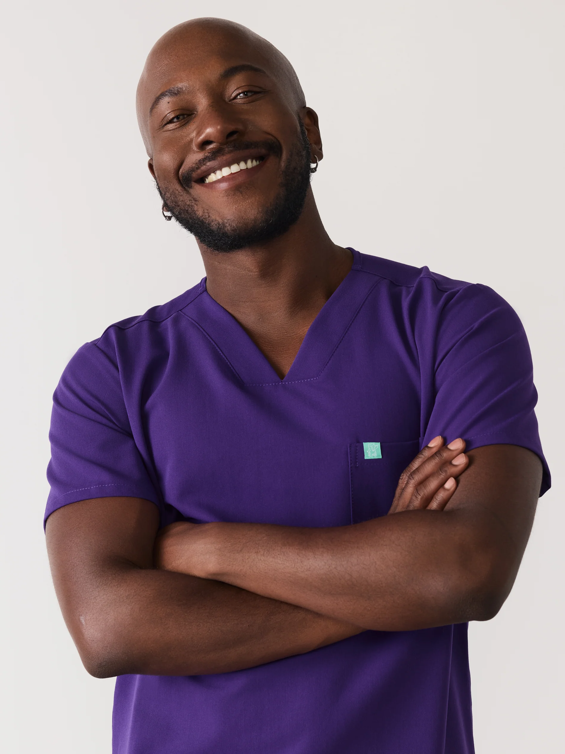 LOGAN RE-GARDE™ - MIDNIGHT VELVET - One Pocket Men's Scrub Top - SILVADUR™ - Final Sale - Image 2