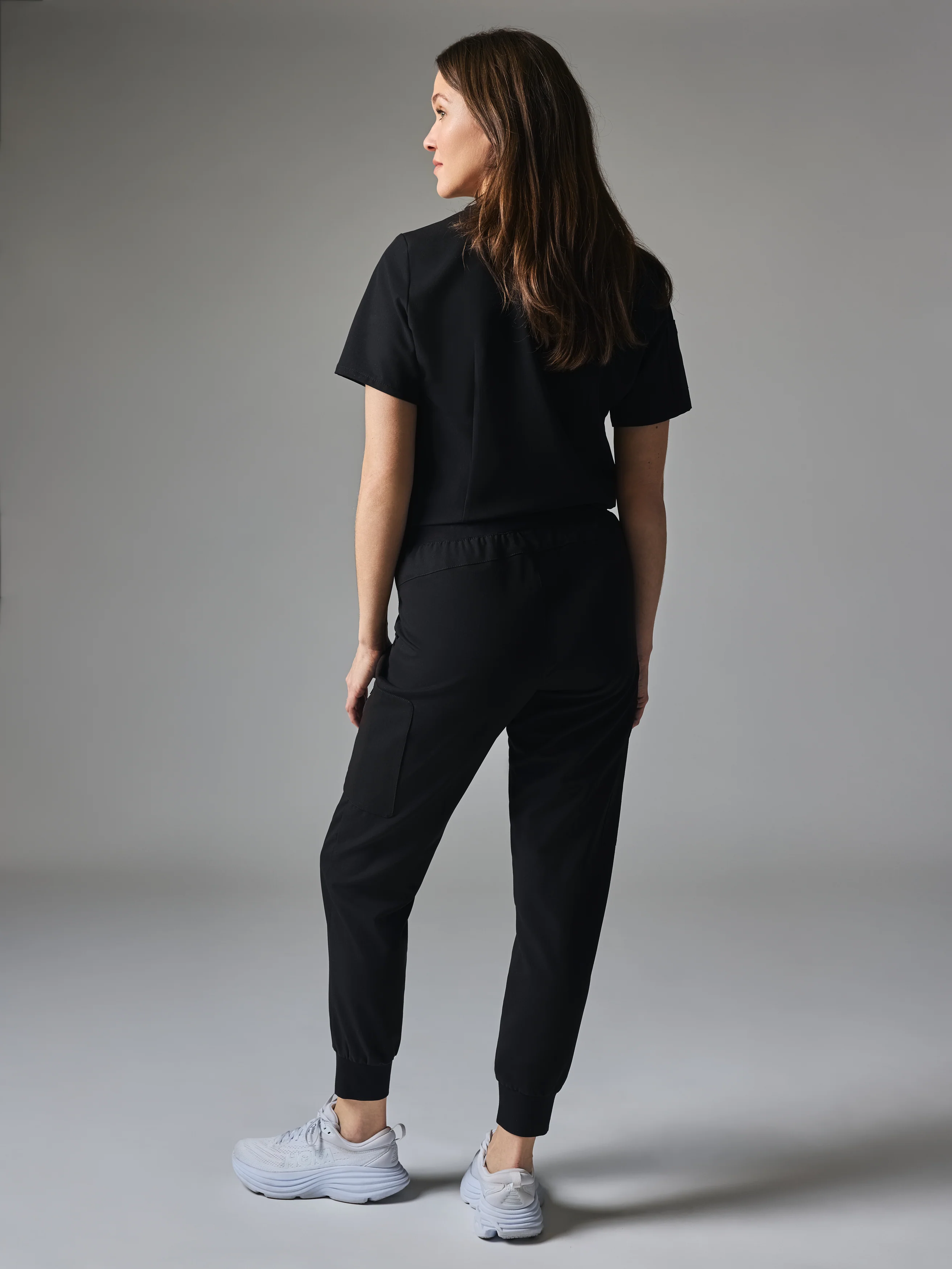MARIE GARDE™ - BLACK - Six Pockets Jogger Scrub Pants - SILVADUR™ - Image 5