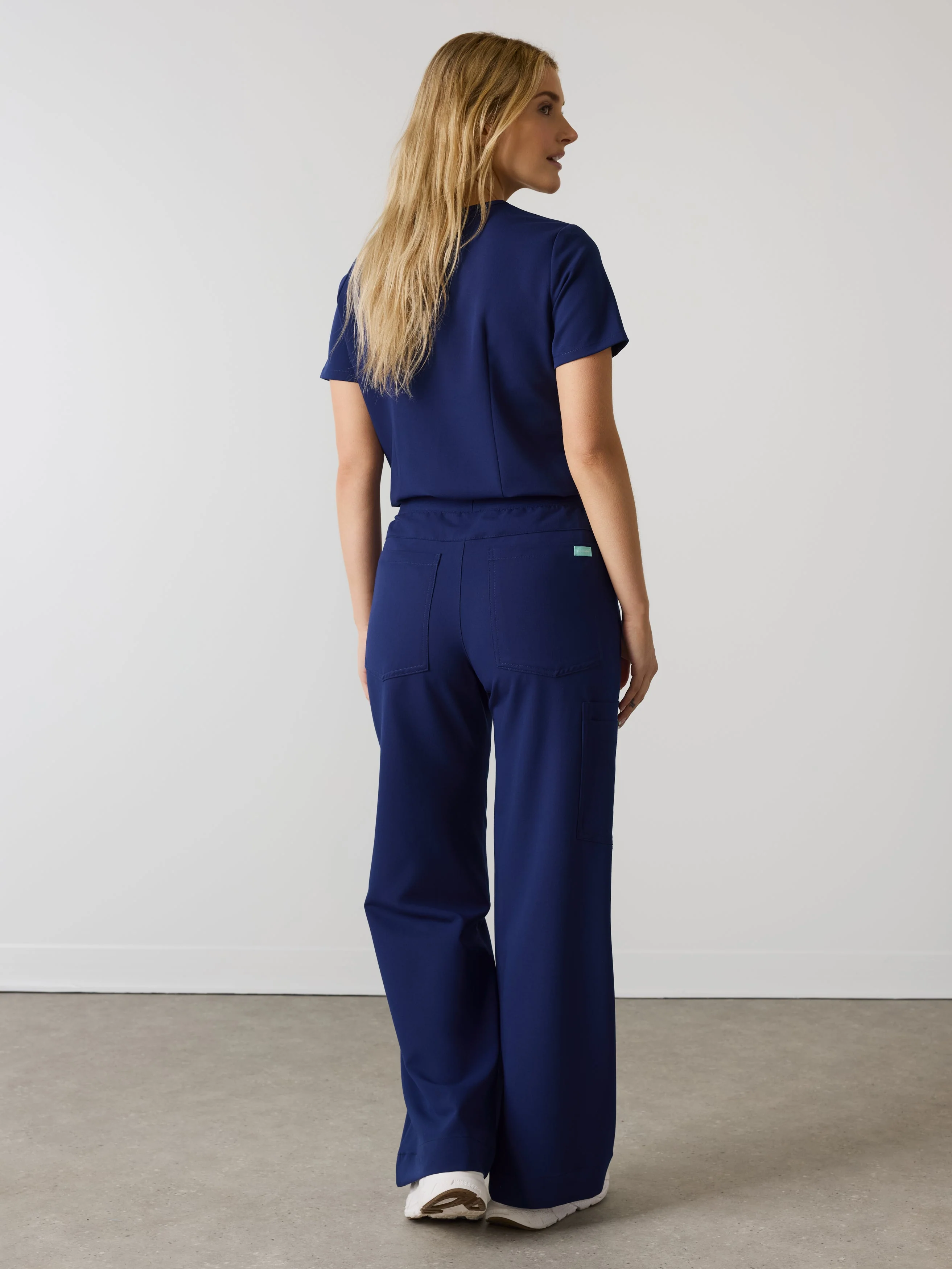 MILA RE-GARDE™ - MODERN NAVY - Wide Leg Scrub Pants - SILVADUR™ - Image 4