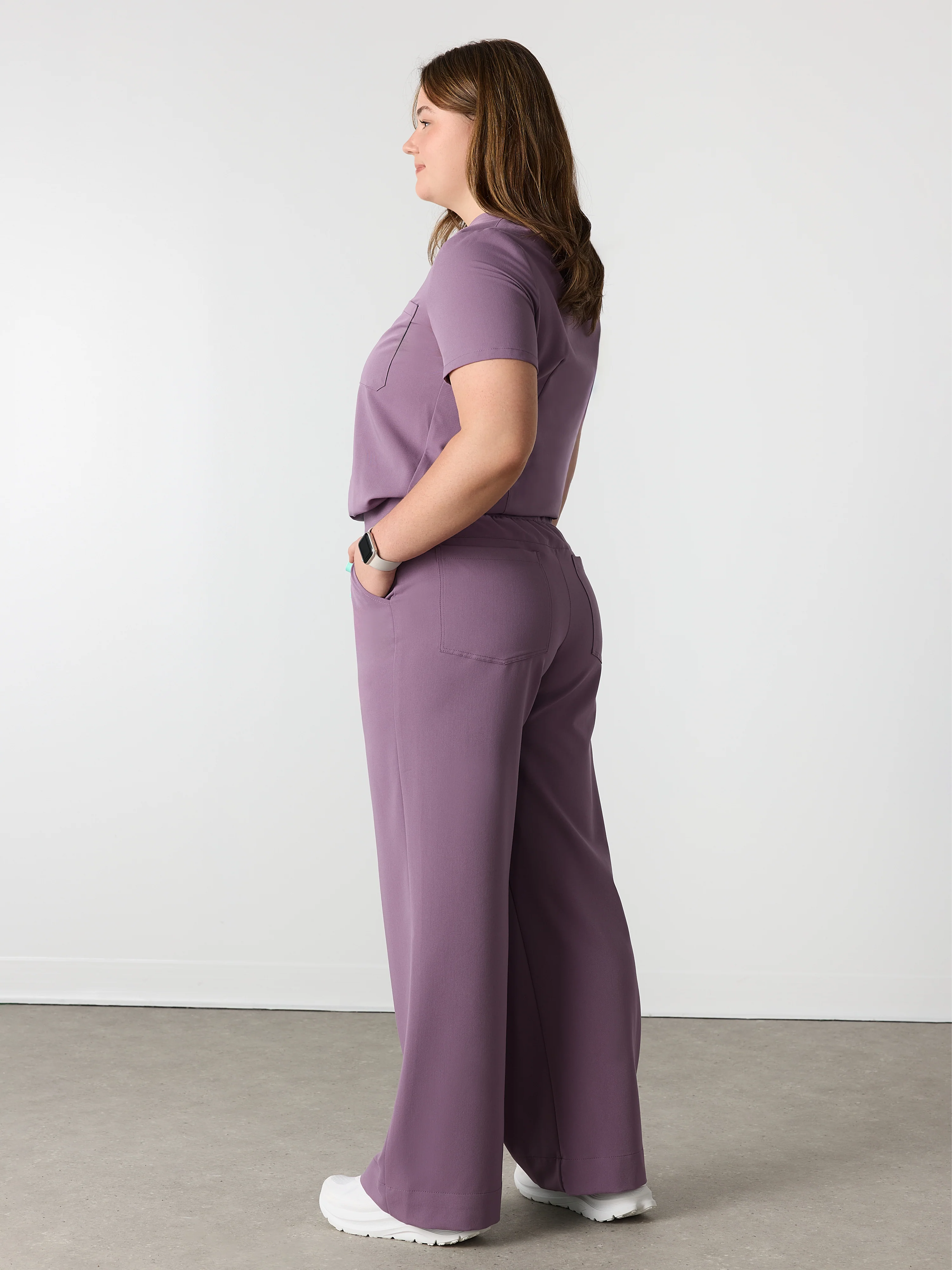 MILA RE-GARDE™ - DUSTY PURPLE - Wide Leg Scrub Pants - SILVADUR™ - Image 4