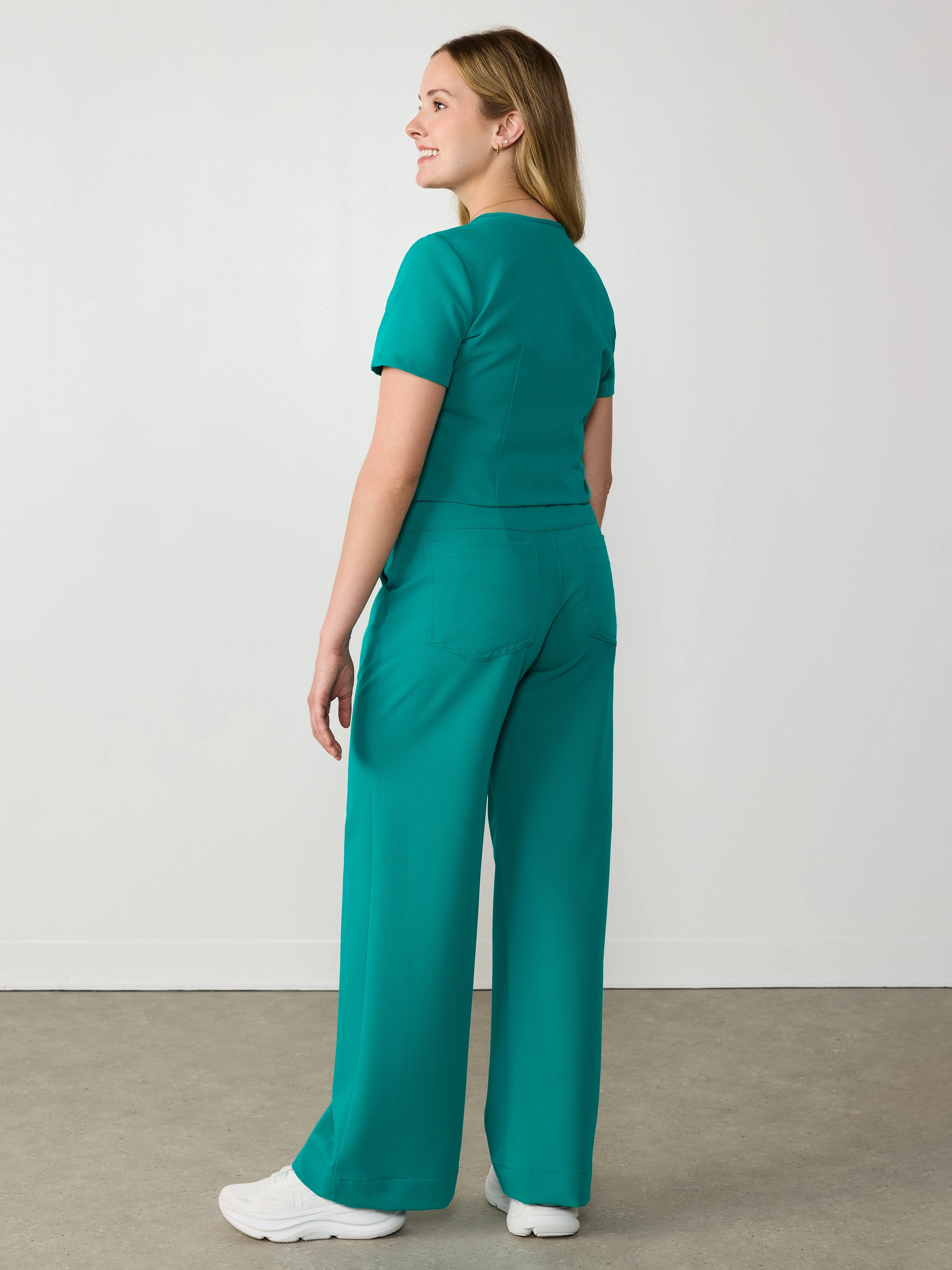 MILA RE-GARDE™ - ARCTIC MINT - Wide Leg Scrub Pants - SILVADUR™ - Final Sale - Image 4
