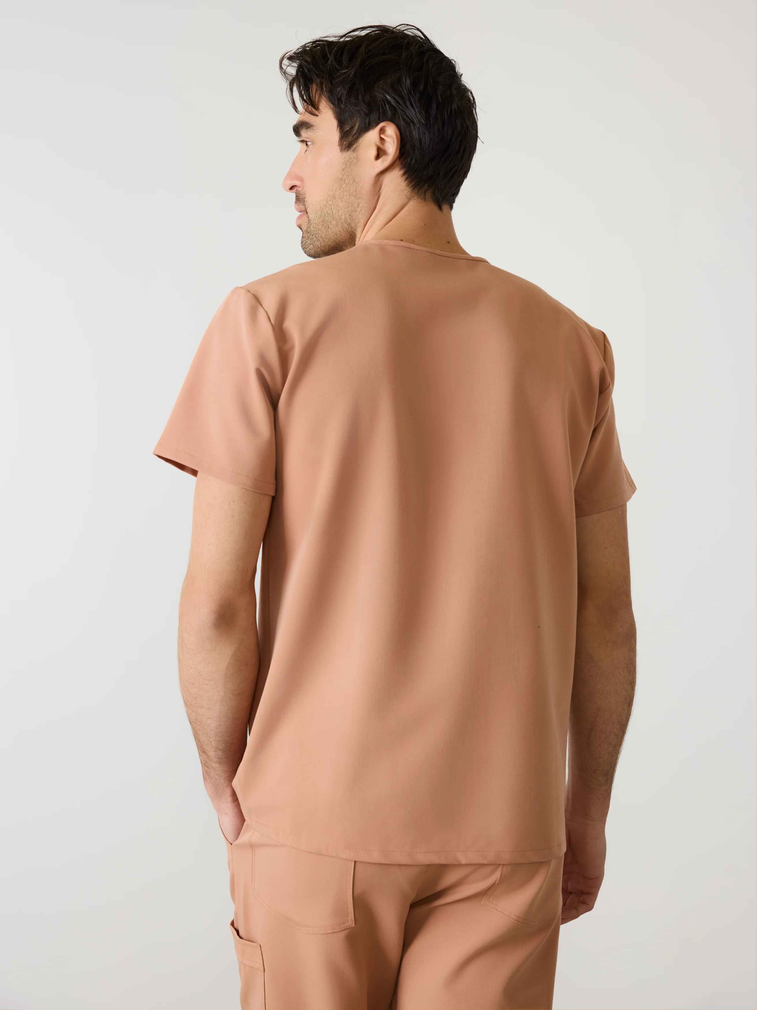 ZACK RE-GARDE™ - MOCHA - Three Pockets Men's Scrub Top - SILVADUR™ - Final Sale - Image 3