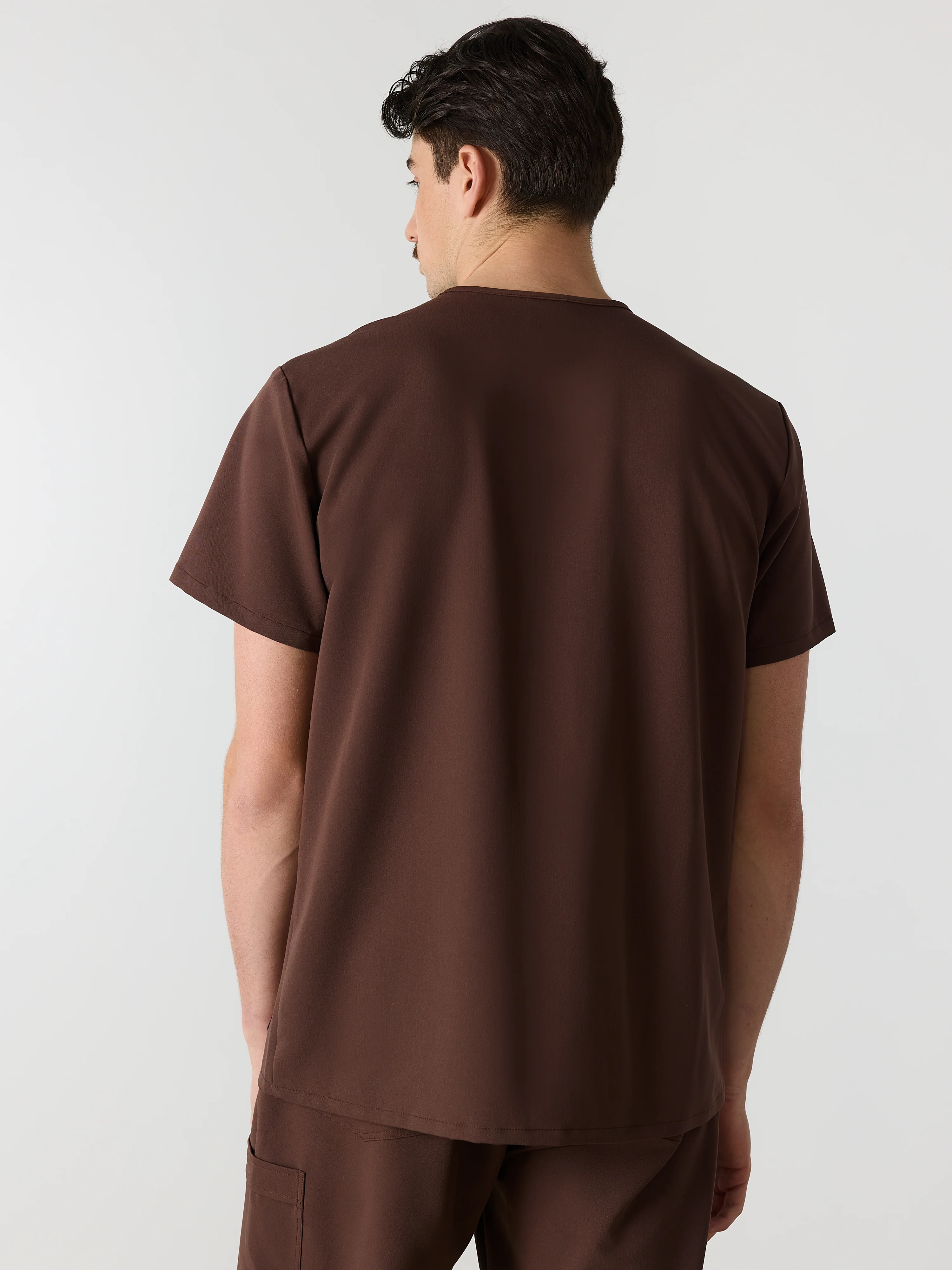ZACK RE-GARDE™ - CHOCOLATE - Three Pockets Men's Scrub Top - SILVADUR™ - Image 3