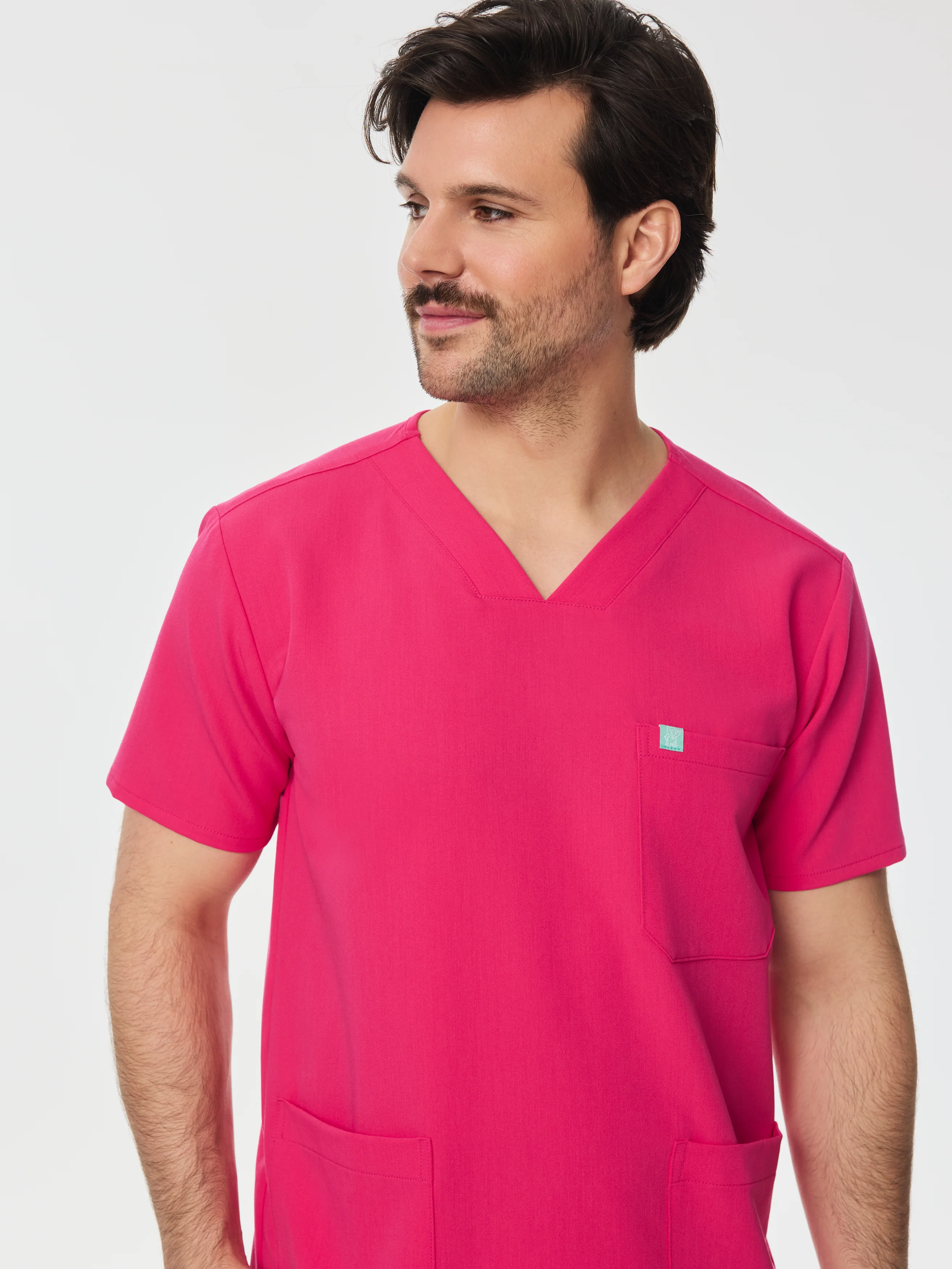 ZACK RE-GARDE™ - PINK CRUSH - Three Pockets Men's Scrub Top - SILVADUR™ - Final Sale - Image 2